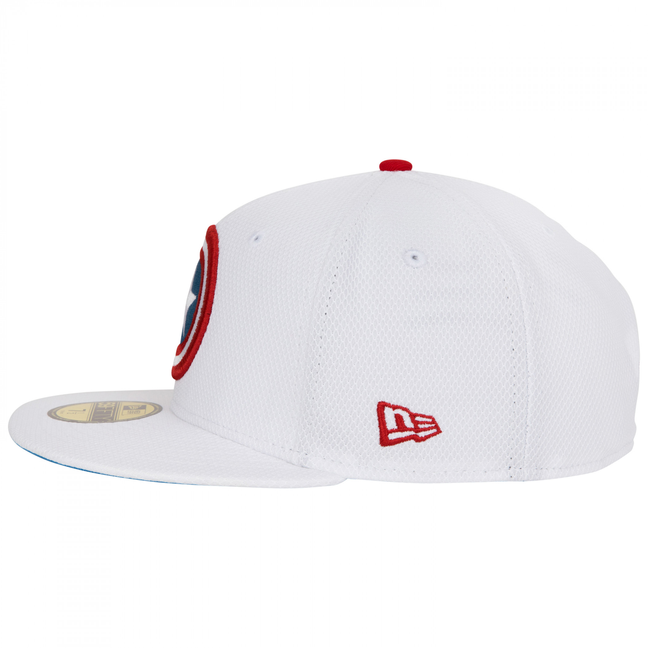 Captain America American Flag White Colorway New Era 59Fifty Fitted Hat